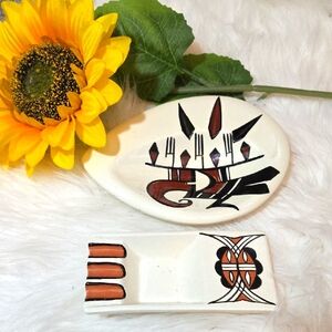 Set of 2  Vintage Acoma by Sandien Ash Trays
